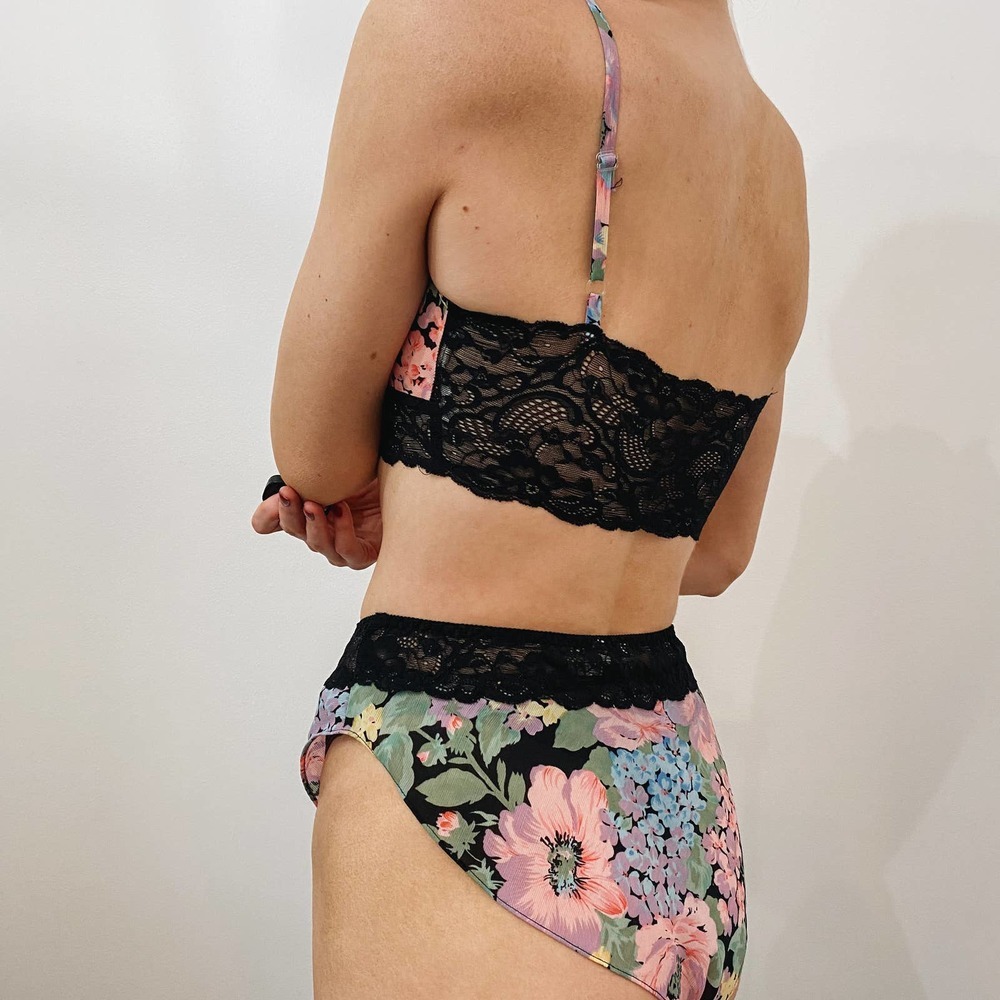 Vs Floral Sage Pink Bralette Panty Set View 5
